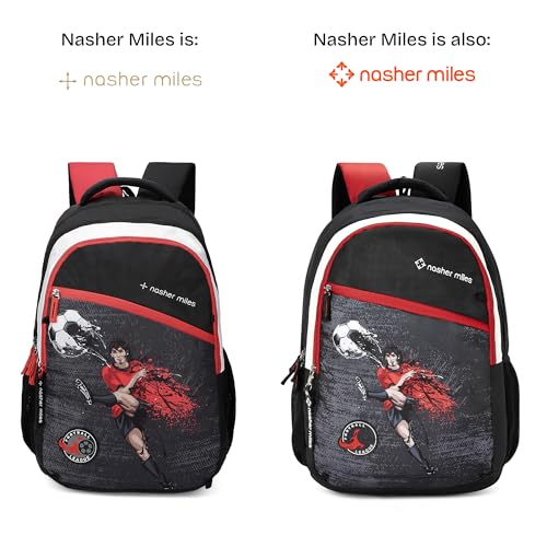 Nasher Miles 45 L Black Backpack with 3 compartment |Football Strike Casual,College and School, Polyester - Image 2