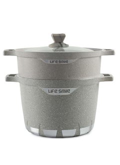 Life Smile 28cm Stock Pot with 28cm Steam Pot  - Steamer Set - Couscoussier  - Image 1