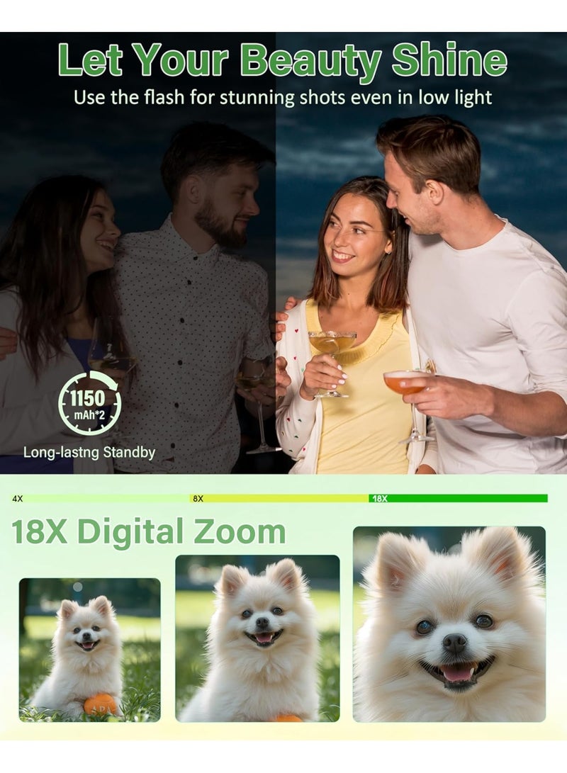 Blue Dune 5K Digital Camera - 75MP Digital Cameras for Photography - Vlogging Camera for YouTube - Autofocus Video Camera 3" 180° Flip Screen with 18X Zoom - Image 4