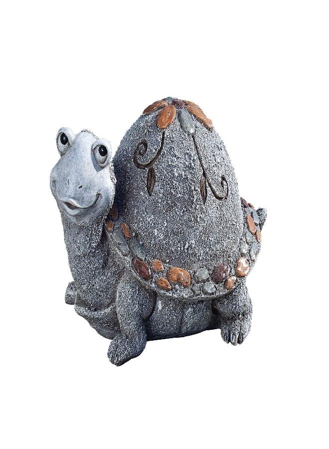 Roman Roman Garden - Pebble Turtle Statue, 6H, Garden Collection, Resin and Stone, Decorative, Garden Gift, Home Outdoor Decor, Durable, Long Lasting - Image 1