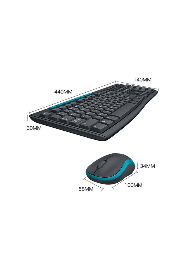 NIBEMINENT Wireless Desktop Keyboard Mouse Combo Black  - Image 2