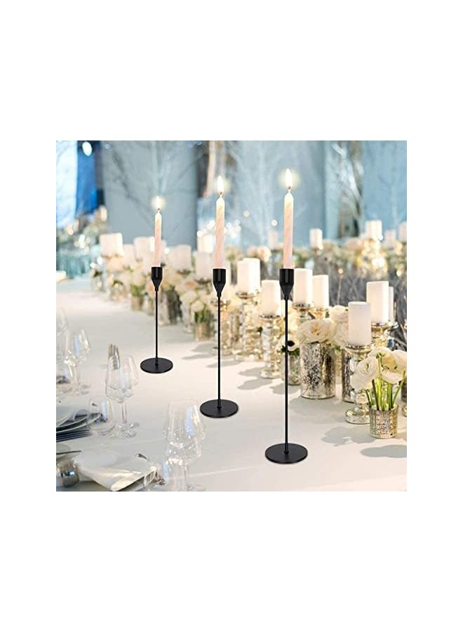 The Bros 6Pcs Matte Black Candle Holders for 3/4" Taper Candles&Led - Metal Candle Stands for Kitchen Table, Decorative Fitting - Perfect for Wedding, Dinning, Party, Church - Image 4