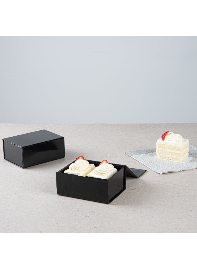 Restaurantware 5 x 4 x 2.4 Inch Magnetic Gift Boxes, 10 Sturdy Collapsible Gift Boxes - For Groomsman And Bridesmaid Proposals, Built-In Lid, Black Paper Luxury Storage Boxes, Grease-Resistant - Image 4