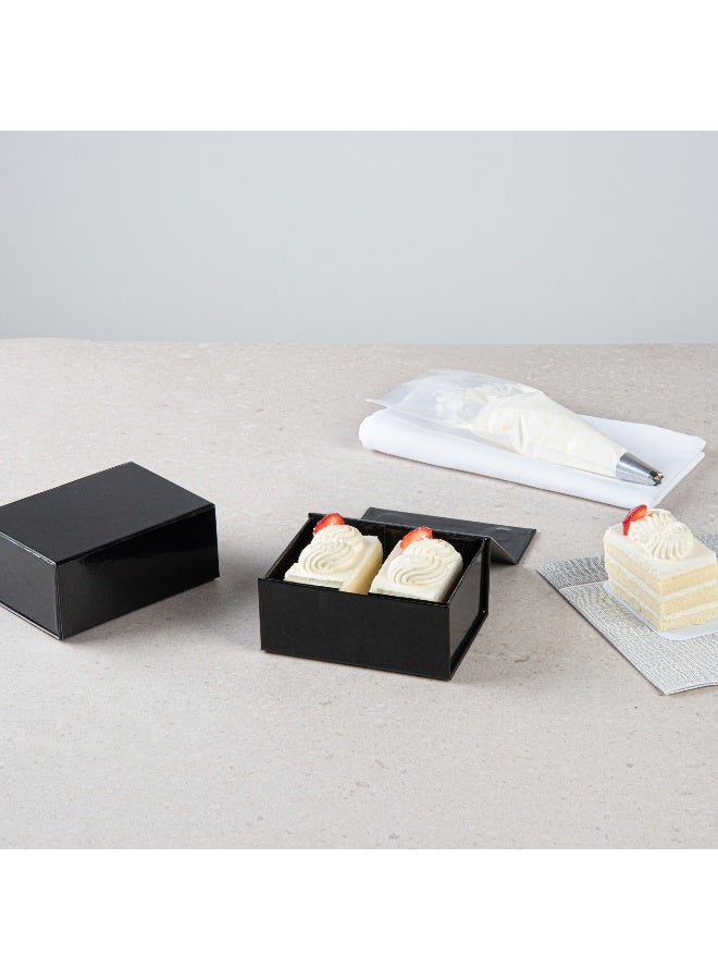 Restaurantware 5 x 4 x 2.4 Inch Magnetic Gift Boxes, 10 Sturdy Collapsible Gift Boxes - For Groomsman And Bridesmaid Proposals, Built-In Lid, Black Paper Luxury Storage Boxes, Grease-Resistant - Image 3