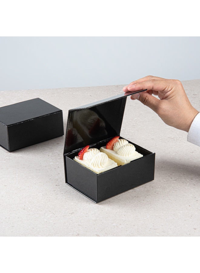 Restaurantware 5 x 4 x 2.4 Inch Magnetic Gift Boxes, 10 Sturdy Collapsible Gift Boxes - For Groomsman And Bridesmaid Proposals, Built-In Lid, Black Paper Luxury Storage Boxes, Grease-Resistant - Image 5