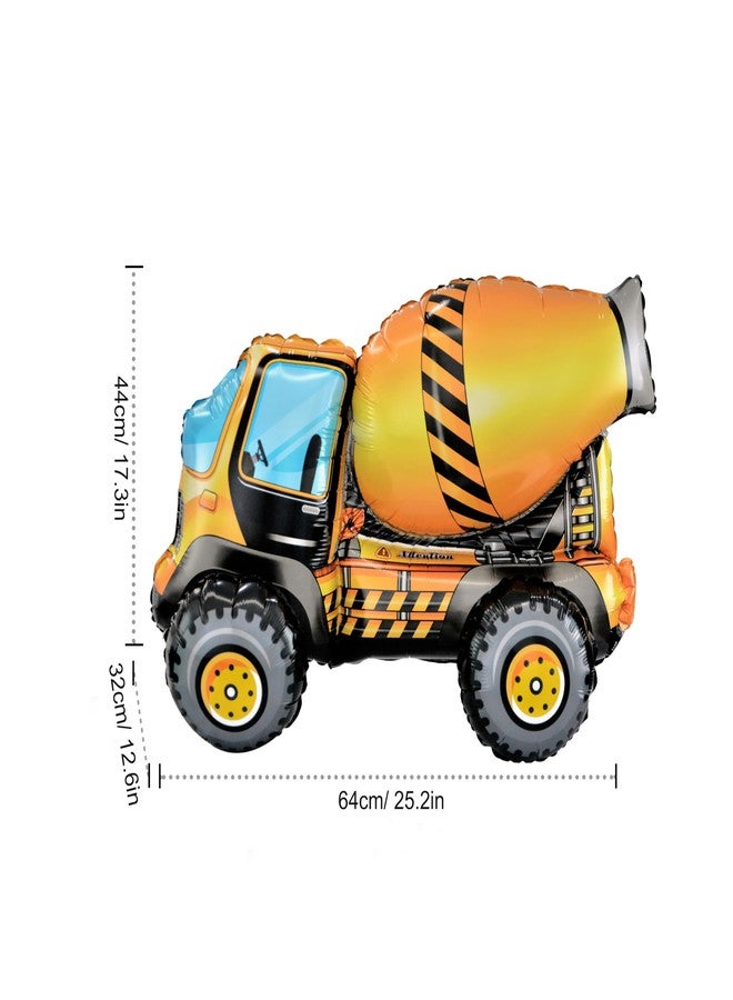 EASUTE Construction Birthday Party Supplies 145PCS Construction Balloons Arch Kit Yellow Blue Construction Themed Party Decorations for Boys 3rd Large Self Standing 4D Excavator Mixer Truck Foil Balloons - Image 4