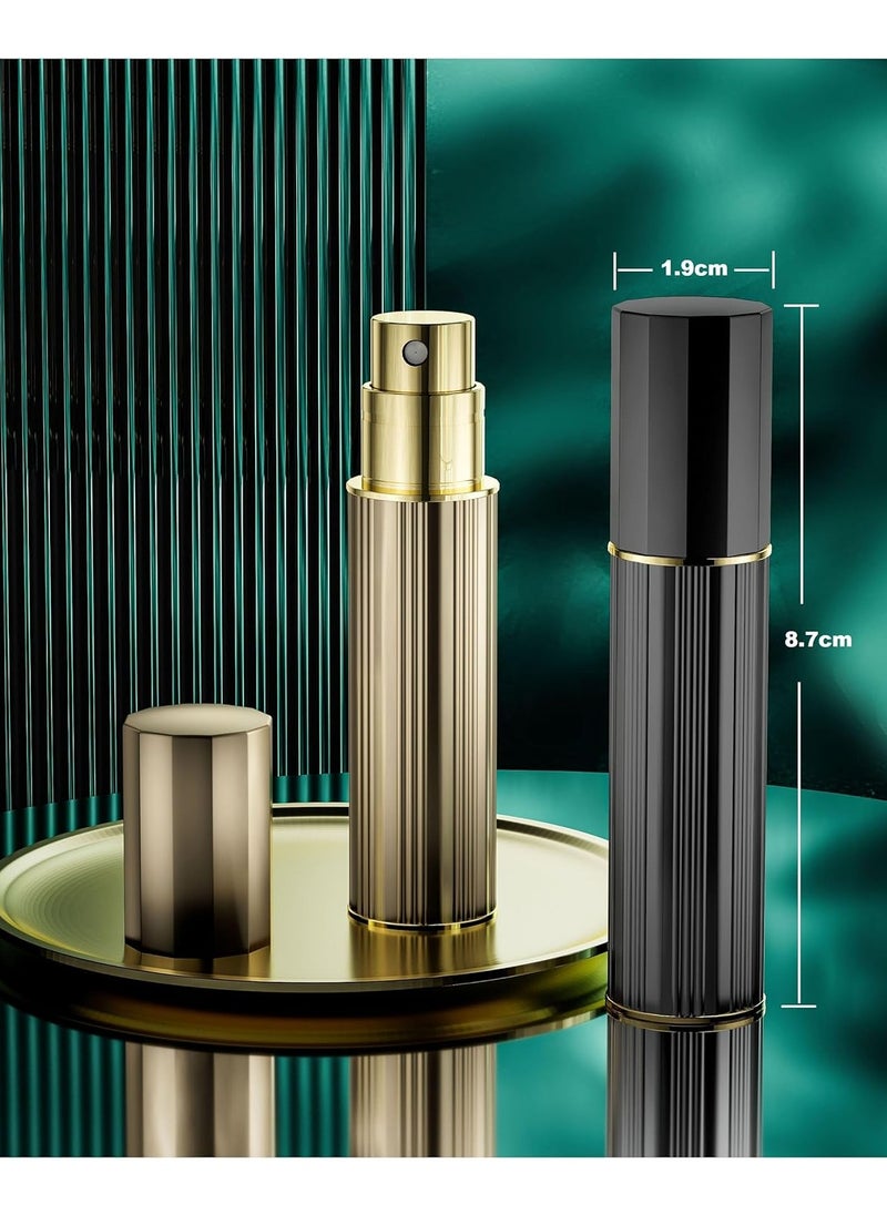 Generic - Perfume Atomiser Refillable Perfume Travel Bottle Perfume Atomizer Spray Portable Empty Fragrance Container for Aftershave Holiday and Night Out (black+gold) - Image 1