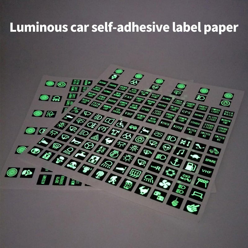 Multiple options Glowing Stickers Decals for Dashboard and Central Console Customization Transparent Design Flame Retardant PVC Switches Stickers Moisture wear upgraded quality - Image 5