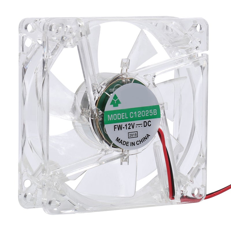 مروحة تبريد كمبيوتر LED بقطر 8 سم، مزودة بمصدر طاقة، مروحة تبريد كمبيوتر مضيئة، مروحة تبريد صامتة للاستخدام المنزلي (مصباح ملون) - Image 1