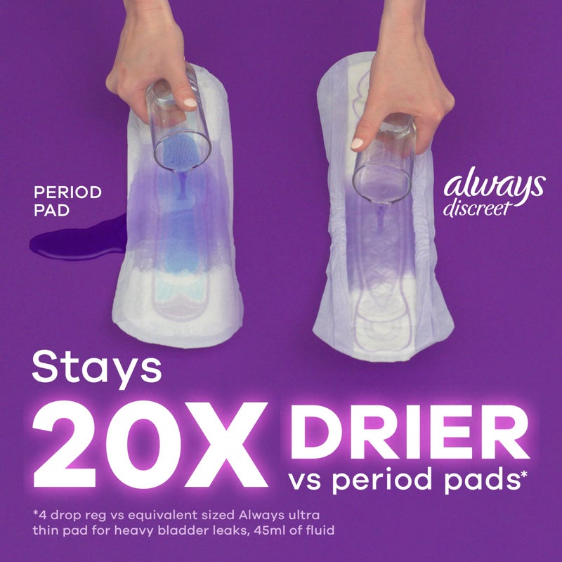 Always Discreet Incontinence Pads for Women and Postpartum Pads, Ultimate Extra Protect, 26 CT, up to 100% Bladder Leak Protection - Image 5