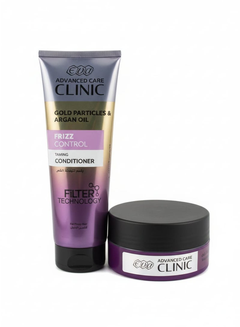 إيڤا هير كلينيك ماسك بالذهب وزيت الأرجان + بلسم للشعر بالذهب والأرجان من إيڤا - 430 مل