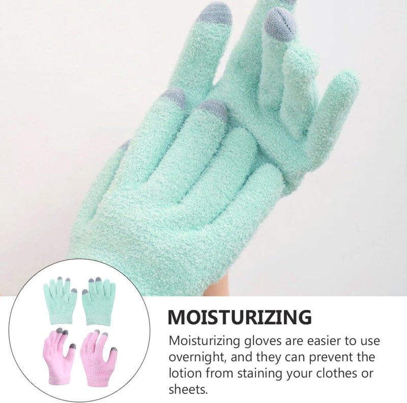 2 Pairs Hand Moisturizing Gloves with Touchscreen Compatibility, Gel Infused Beauty Care Mittens for Dry Cracked Hands, Suitable for Men and Women Overnight Skin Care - Image 2