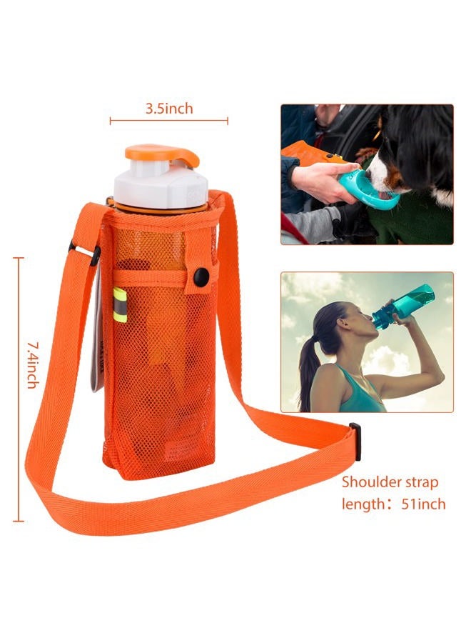 Tainehs Water Bottle Holder Water Bottle Carrier with Adjustable Shoulder Strap Beach bottle Bag Water Bottle Sling Dog Water Bottle Sleeve for Sports Gym Hiking Camping Walking Black/Pink - Image 3