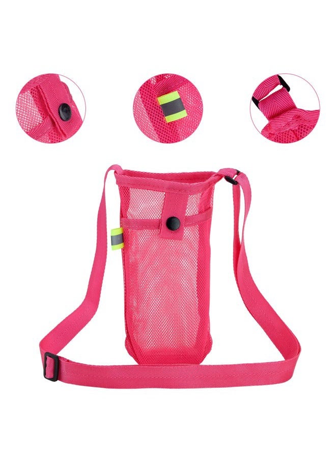 Tainehs Water Bottle Holder Water Bottle Carrier with Adjustable Shoulder Strap Beach bottle Bag Water Bottle Sling Dog Water Bottle Sleeve for Sports Gym Hiking Camping Walking Black/Pink - Image 2