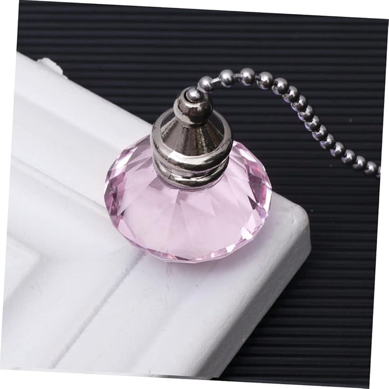 Artibetter Pink Crystal Ceiling Fan Pull Chain Pendants Diamond Cut Easy Grip Extended Reach Home Wedding Decor - Image 3