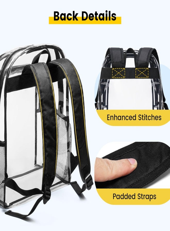 Vorspack Clear Backpack Heavy Duty - Clear Backpacks for School Transparent Bookbag for Girls Boys Large See Through Bag for Work, College, Concert - Black - Image 5