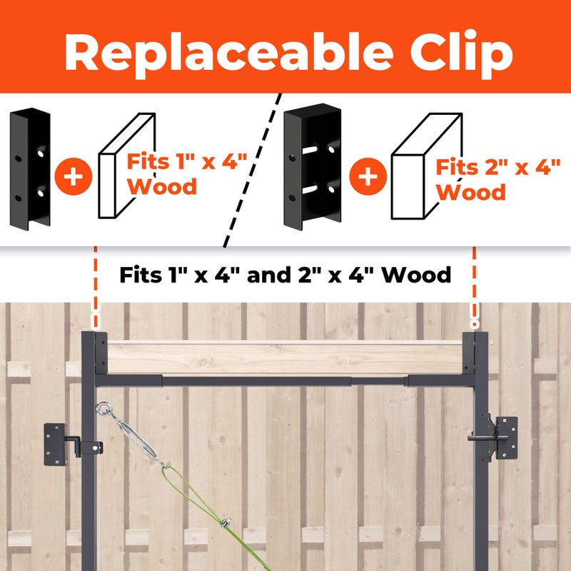 Sidasu Heavy Duty DIY Fence Gate Kit â€“ 36"-72" Adjustable Wood Gate Building Kit for 4-5 ft Fences, Fits Both 1"x4" and 2"x4" Wood - Image 2