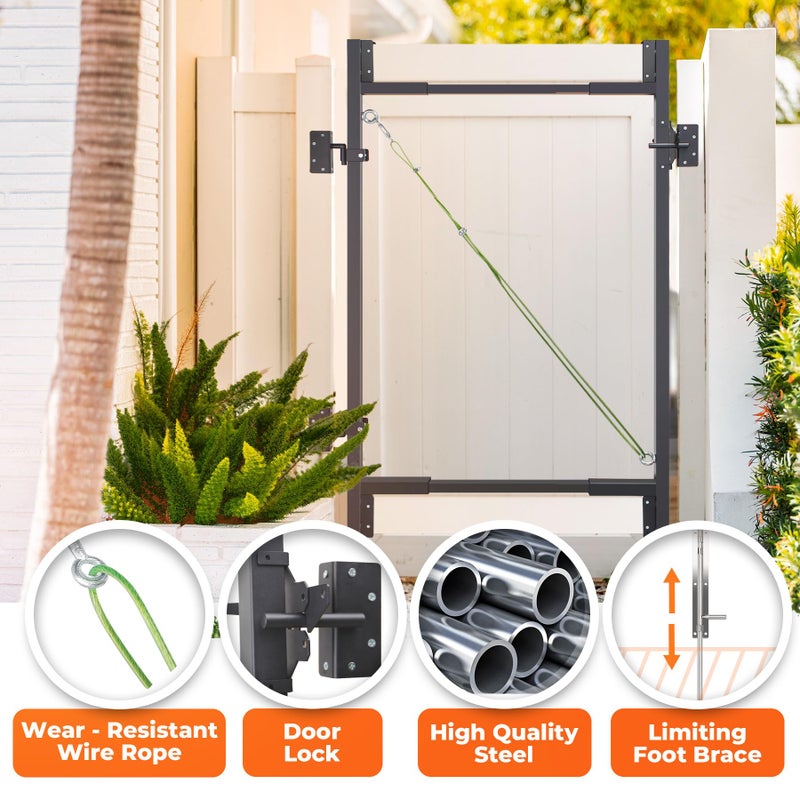 Sidasu Heavy Duty DIY Fence Gate Kit â€“ 36"-72" Adjustable Wood Gate Building Kit for 4-5 ft Fences, Fits Both 1"x4" and 2"x4" Wood - Image 4