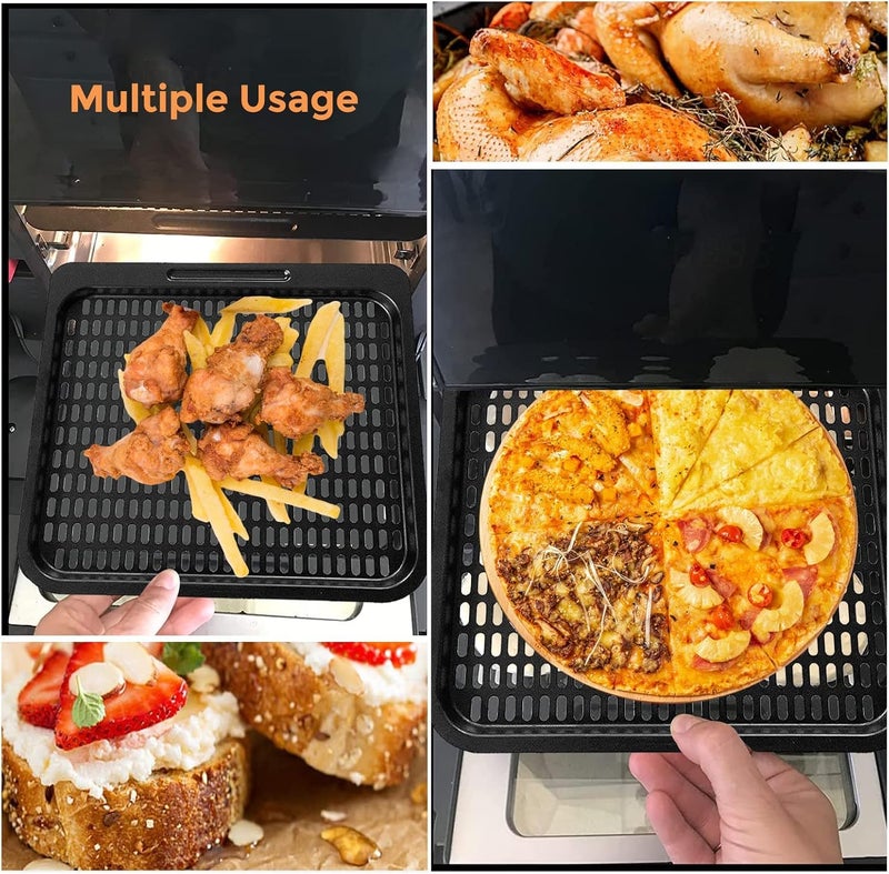 GWY Air Fryer Cooking Tray for Instant Vortex Plus10 Quart, 2 PCS Food Grade Nonstick Replacement Rack Parts Grill Pan Crisper Plate, Dishwasher Safe - Image 4