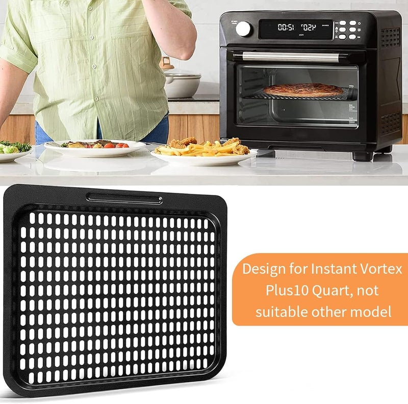 GWY Air Fryer Cooking Tray for Instant Vortex Plus10 Quart, 2 PCS Food Grade Nonstick Replacement Rack Parts Grill Pan Crisper Plate, Dishwasher Safe - Image 3