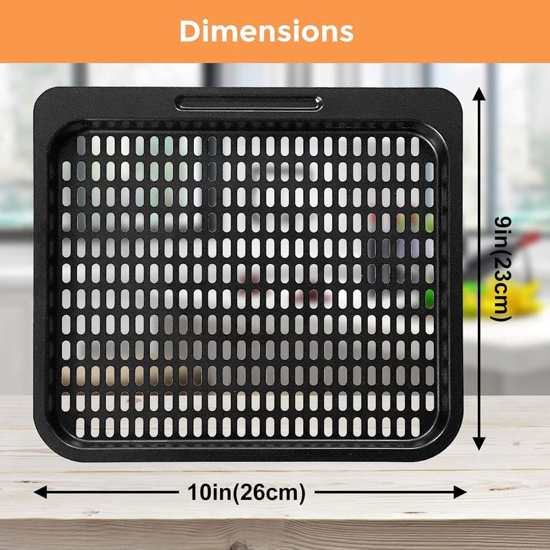 GWY Air Fryer Cooking Tray for Instant Vortex Plus10 Quart, 2 PCS Food Grade Nonstick Replacement Rack Parts Grill Pan Crisper Plate, Dishwasher Safe - Image 2