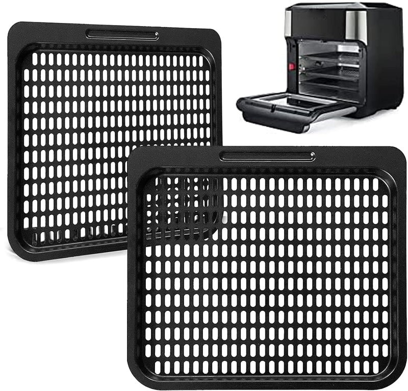 GWY Air Fryer Cooking Tray for Instant Vortex Plus10 Quart, 2 PCS Food Grade Nonstick Replacement Rack Parts Grill Pan Crisper Plate, Dishwasher Safe - Image 1