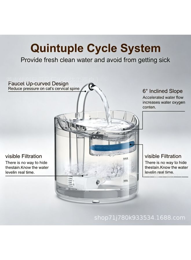 Cross-Border Popular Pet Water Dispenser with Automatic Circulation and Filtration, Smart Pet Water Feeder with Flowing Water - Image 2