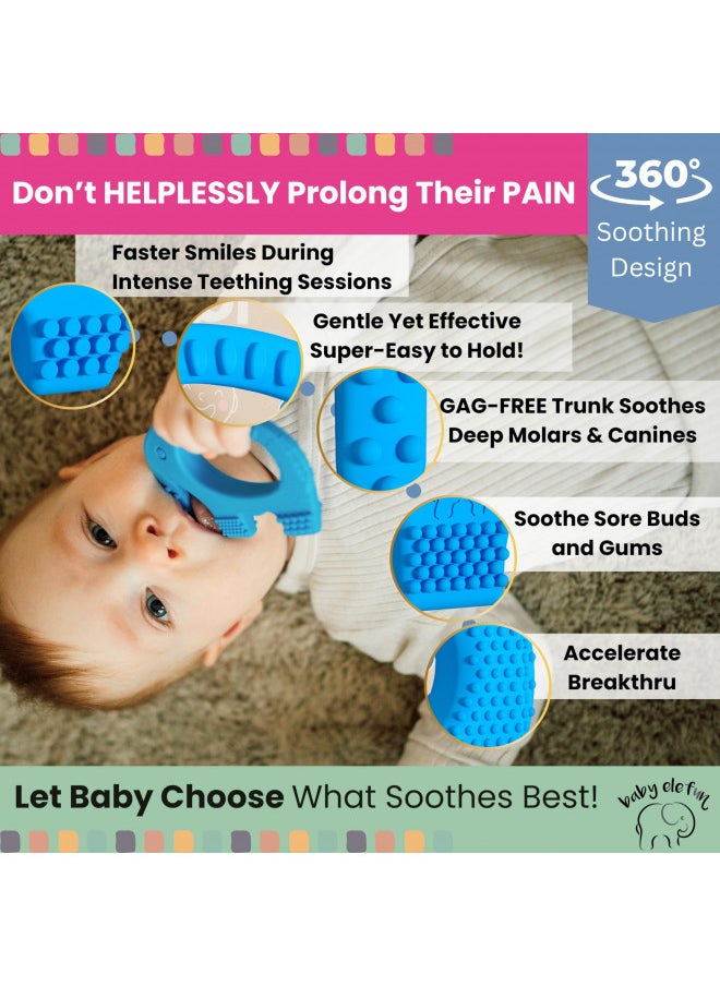 baby elefun Teething Toys for Babies Age 0 to 6 Months - Baby Elefun 5X Pain Relief Smart Teether - Zero Developmental Delay Silicone Baby Teething Toy Ring - Cute Infant Shower Gift Chew Toys for Babies  - Image 2