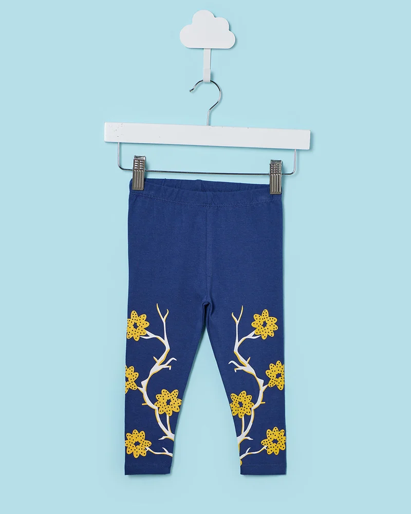 REDTAG Infant Girls Navy Skinny Fit Leggings