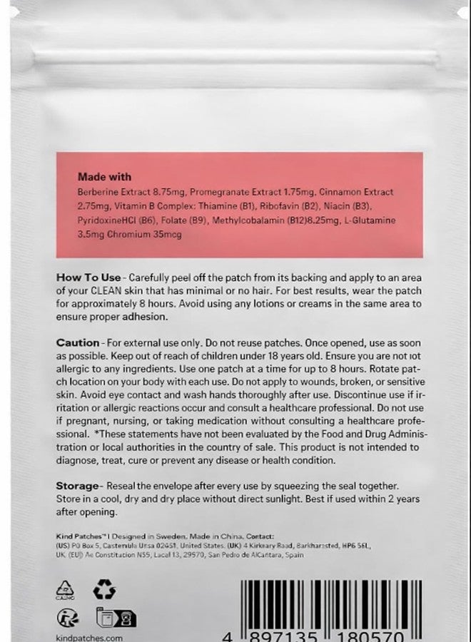 Kind Patches Berberine Patches with L Glutamine, Chromium, Pomegranate and Cinnamon - 3 Pack, 90 Patches - Image 4