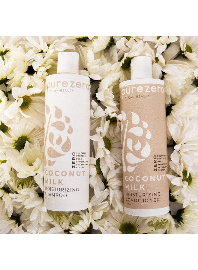 Purezero Coconut Milk Moisturizing Conditioner 12 Fl Ounces Intense Hydration & Increase Shine Fight Dandruff & Frizz Zero Sulfates Parabens Dyes 100% Vegan & Cruelty Free - Image 4