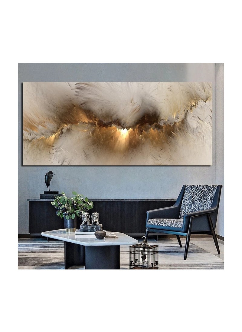 RATSAW - Canvas Wall Art for Living Room Frameless Abstract Golden Cloud Paintings Artwork Wall Decor for Living Room Home Office Decorations 50X100cm - Image 1
