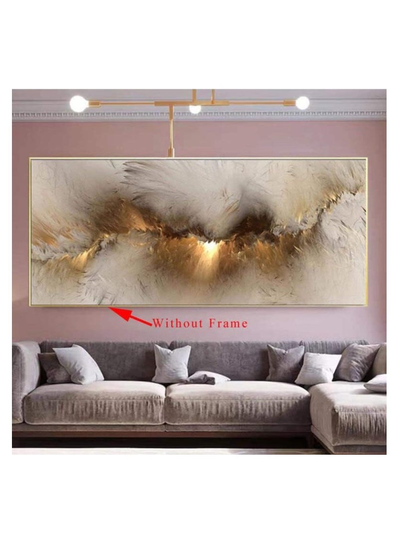 RATSAW Canvas Wall Art for Living Room Frameless Abstract Golden Cloud Paintings Artwork Wall Decor for Living Room Home Office Decorations 50X100cm - Image 3