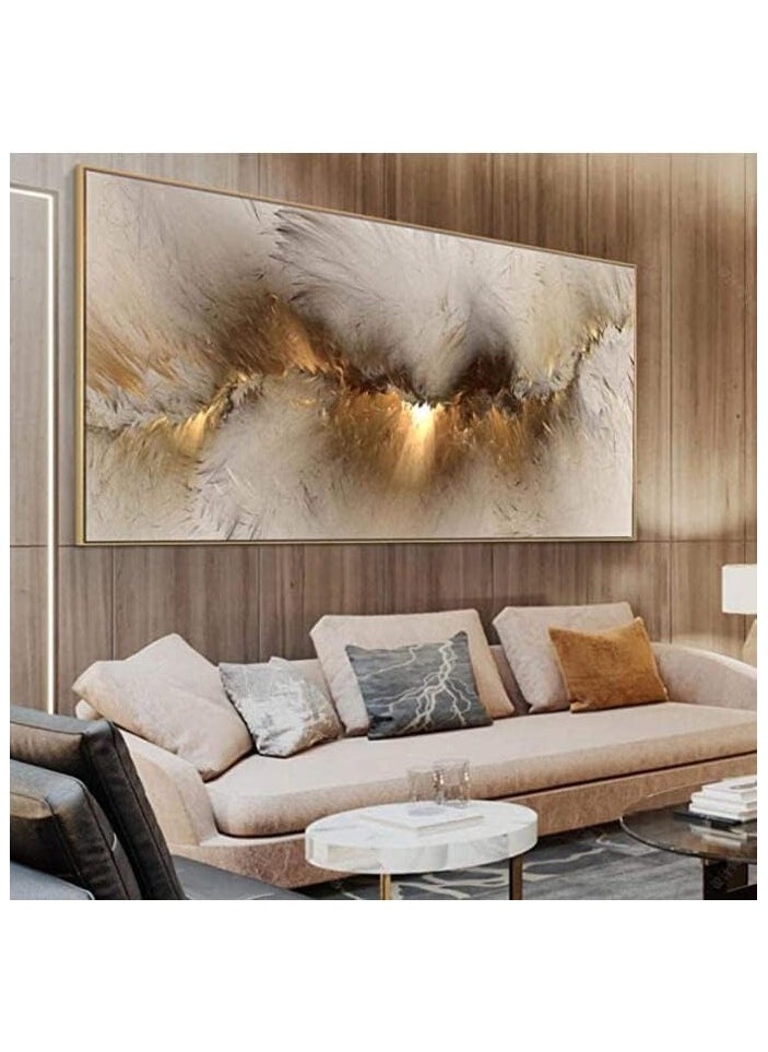 RATSAW - Canvas Wall Art for Living Room Frameless Abstract Golden Cloud Paintings Artwork Wall Decor for Living Room Home Office Decorations 50X100cm - Image 1