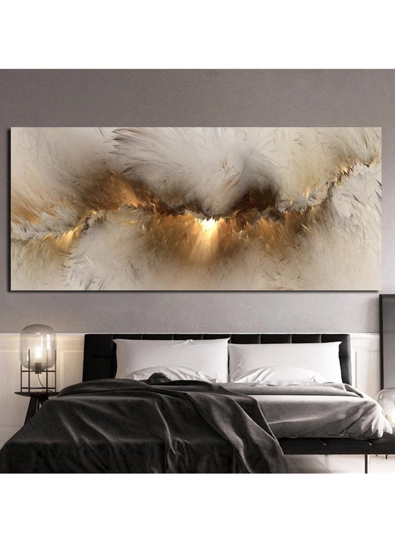 RATSAW - Canvas Wall Art for Living Room Frameless Abstract Golden Cloud Paintings Artwork Wall Decor for Living Room Home Office Decorations 50X100cm - Image 1