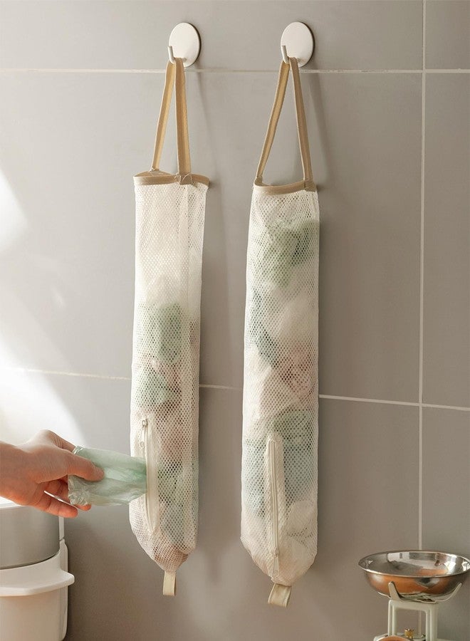 UtySty 3 Pack Plastic Bag Holder Reusable Grocery Bag Dispenser Wall Hanging Kitchen Grocery Plastic Bag Dispenser Disposable Shopping Bag Saver Trash Bag Organizer for Kitchen Pantry Garage Cabinet - Image 3