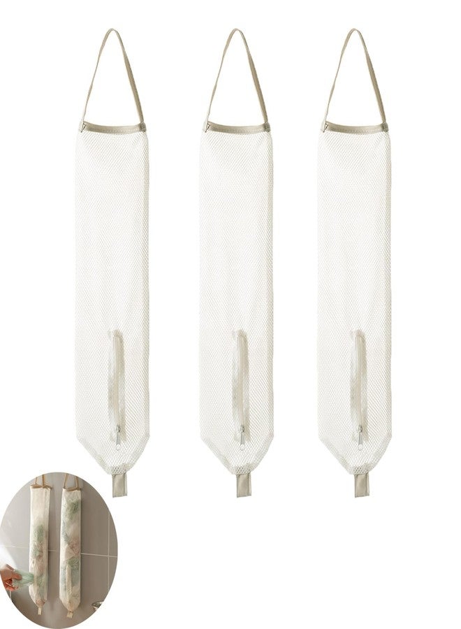 UtySty 3 Pack Plastic Bag Holder Reusable Grocery Bag Dispenser Wall Hanging Kitchen Grocery Plastic Bag Dispenser Disposable Shopping Bag Saver Trash Bag Organizer for Kitchen Pantry Garage Cabinet - Image 1