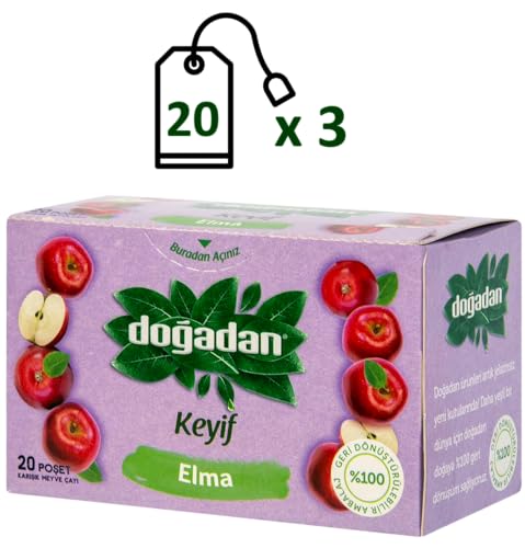 Dogadan, Premium Turkish Apple Tea (Elma Cayi) - 20 Tea Bags - Pack of 3 - Image 2