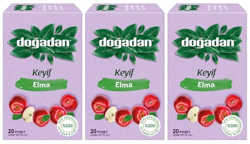Dogadan, Premium Turkish Apple Tea (Elma Cayi) - 20 Tea Bags - Pack of 3 - Image 1