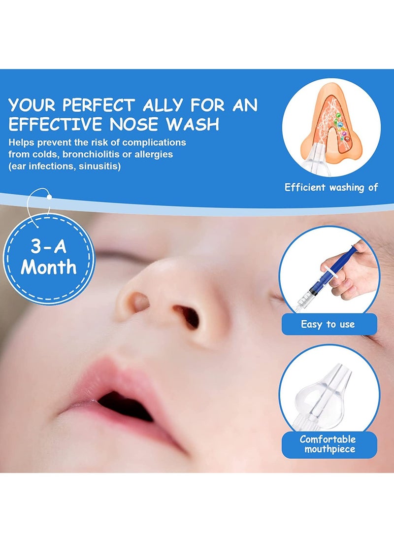PYLCO SMART - 6 Pack Set Nasal Rinse with Syringe, Nose Shower Set, 10ml Nasal Aspirator Nose Cleaner Syringe for Kids and Adults, Safe and Comfortable, Tasteless, Reusable Safe Nose Cleaner Syringe with soft Tip - Image 1
