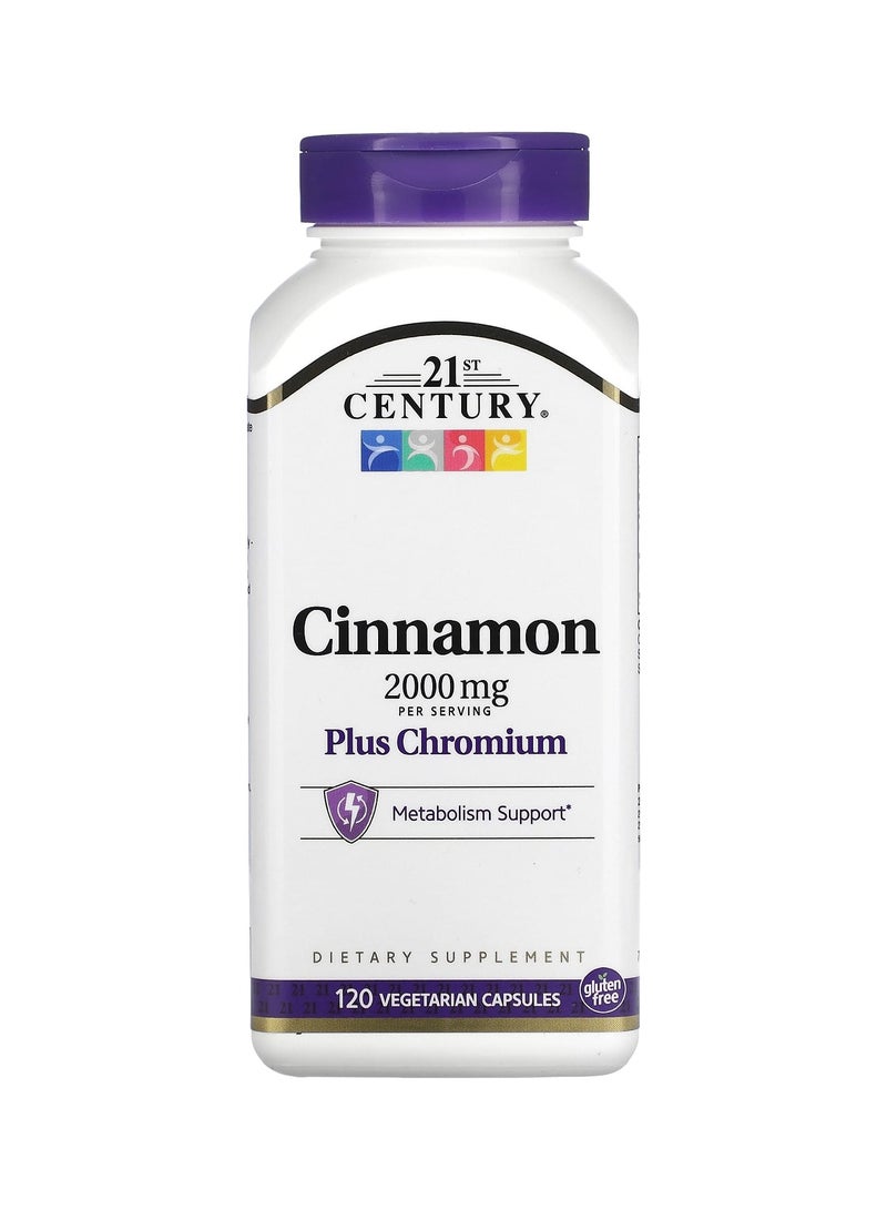 21st Century Cinnamon Plus Chromium 2,000 mg 120 Vegetarian Capsules - Image 1
