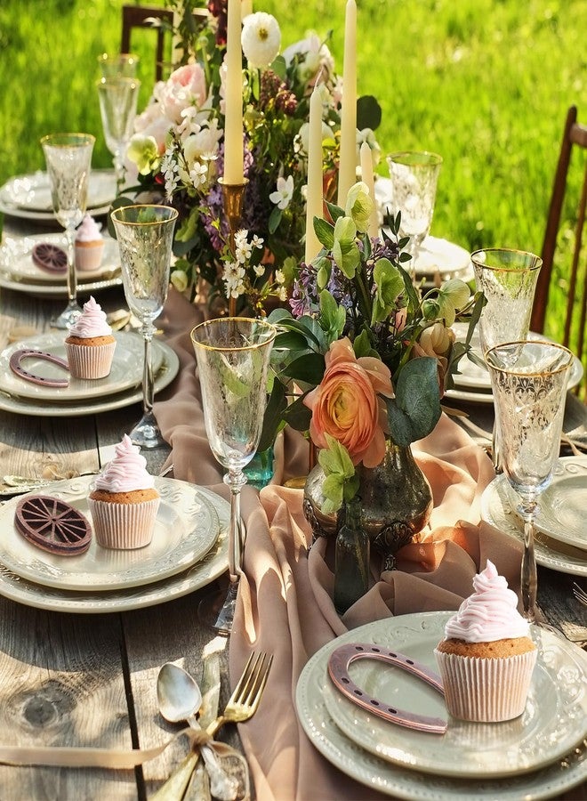 Junkin 24 Pcs Western Theme Party Decorations Mini Horseshoes Wagon Wheel Crafts Western Table Centerpieces Lucky Horseshoe for Wedding Party Favors Supplies Cowboy Cowgirl Birthday Decoration - Image 4