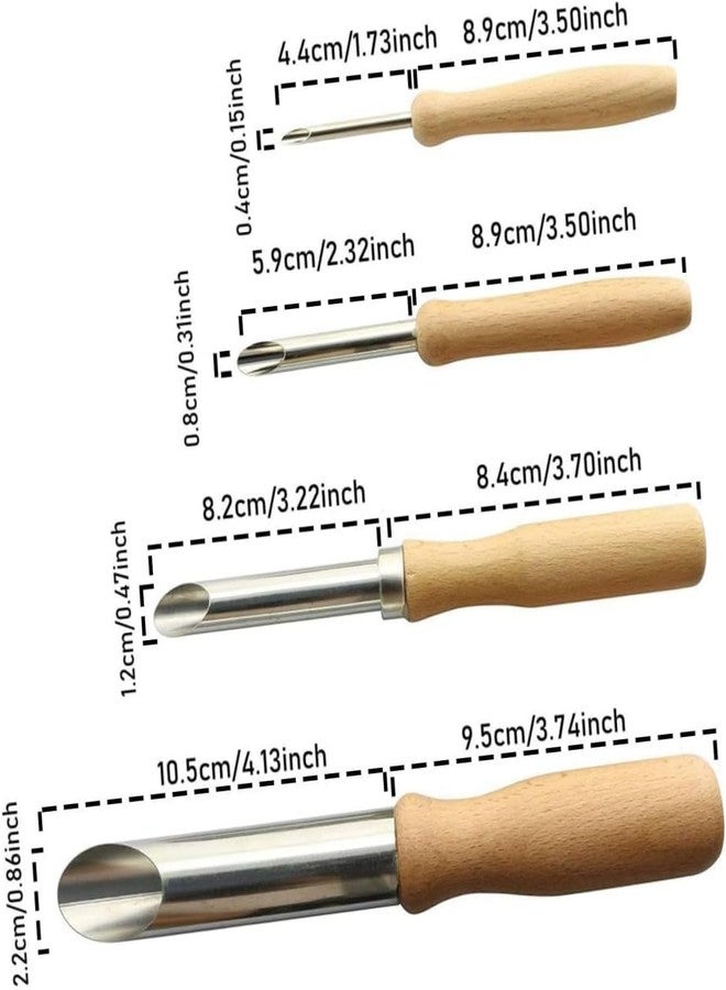 Worison 4 Pcs Round Hole Cutter Stainless Steel Circle Shaping Pottery Clay Sculpture Tools - Image 2