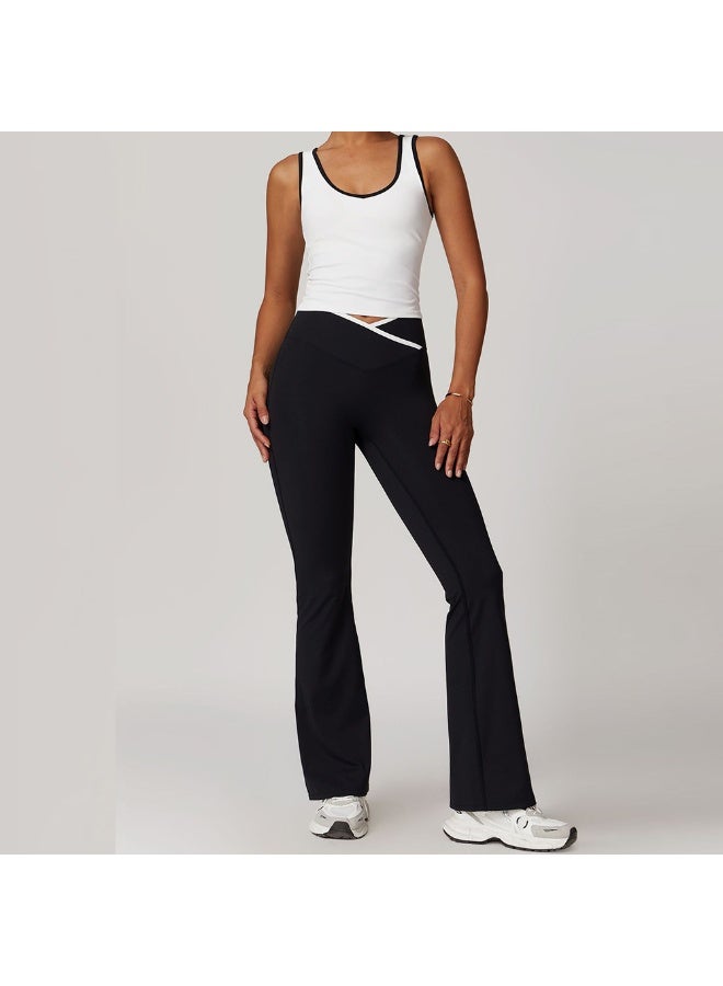 Yoga Set Women Full-length Flared Legging/Pants with Tank Top Suits Workout Bra Cropped Sports High Waist Gym flares Legging Fitness Wear - Image 1