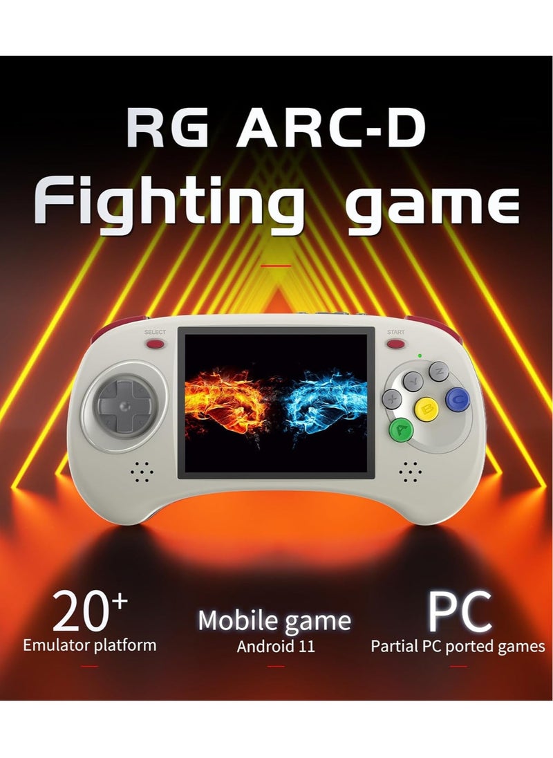 ANBERNIC RG ARC D Retro Handheld Game Console, Dual OS Android 11 and Linux System with 128G SD Card 4541 Games Support 5G WiFi 4.2 Bluetooth Moonlight Streaming and HDMI Output (Grey)