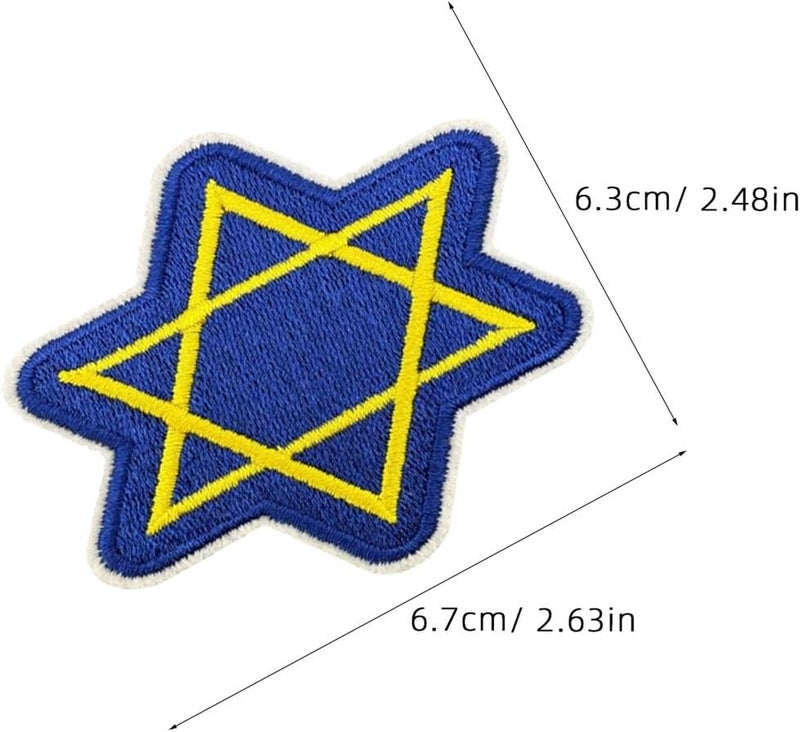 jojofuny 8pcs Embroidered Jewish Hanukkah Appliques Set Menorah and Star of David Patches for DIY Craft Accessories, Backpack and Hat Decoration, Iron-on Holiday Sew-on Embroidery - Image 2