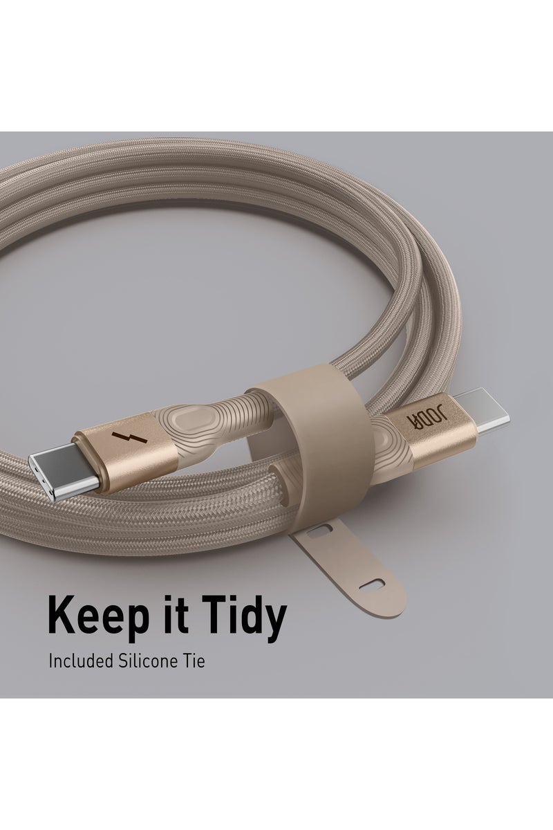 Güde JODA Flex 60W USB-C to C Nylon Braided Cable 1.2M - Built to Last 50,000 Bend Lifespan, Ultra-Soft Silicone, and Included Silicone Tie for Tidy Storage - Image 3