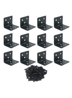Generic Alamic Corner Brace Stainless Steel Shelf Support Brackets 38 x 30 x 30mm Right Angle L Shape Bracket for Furniture Wood Cabinets Shelves, 12 Pack  - Image 1