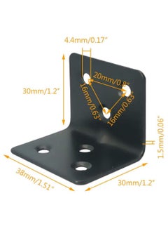 Generic Alamic Corner Brace Stainless Steel Shelf Support Brackets 38 x 30 x 30mm Right Angle L Shape Bracket for Furniture Wood Cabinets Shelves, 12 Pack  - Image 2
