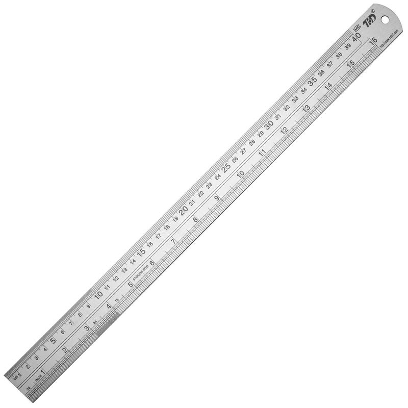 ZZTX Permanent & temporary usable Ruler Metal Straight Edge Stainless Steel Ruler 16 Inch Ruler Set Rulers Bulk 1 Pack Repeated detach compatible build - Image 1